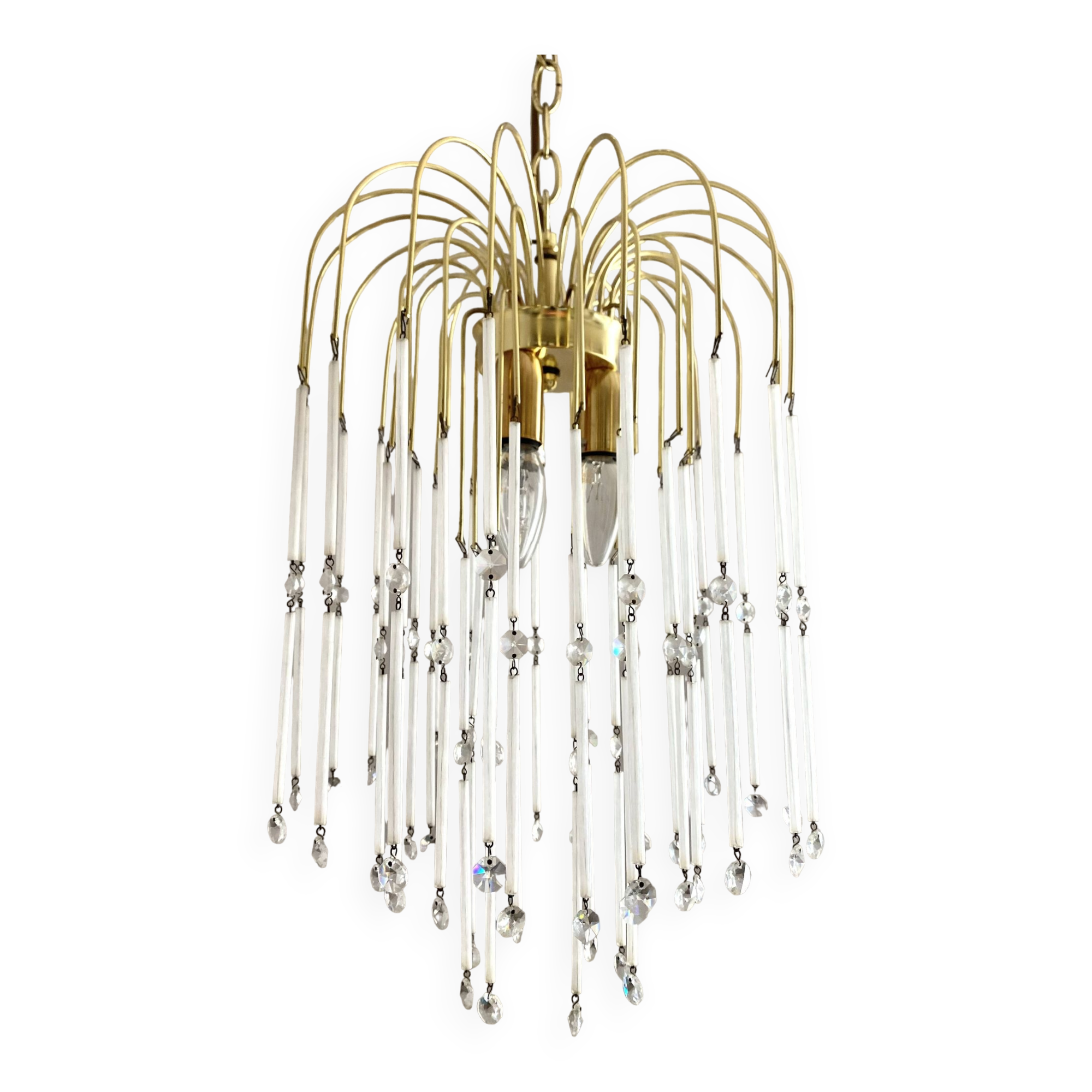 Italian waterfall chandelier, glass beads and tassels