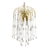 Lustre cascade italien ,perles de verre et pampilles