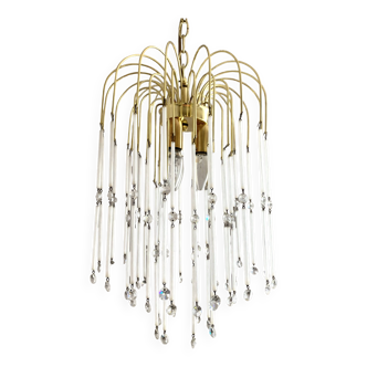 Italian waterfall chandelier, glass beads and tassels