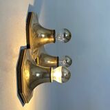 Set of 3 Motoko Ishii wall lights for staff leuchten, Brass, 1970