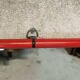 Vintage post-modern lacquered red metal mirror