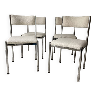 Vintage chairs from the 70s restored with a French terry fabric