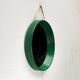 Round green mirror in space age style mid-century by C.L. Augustson, Norway, 1960s.