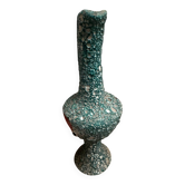 Pitcher/ Ceramic vase sea foam green and red glazed