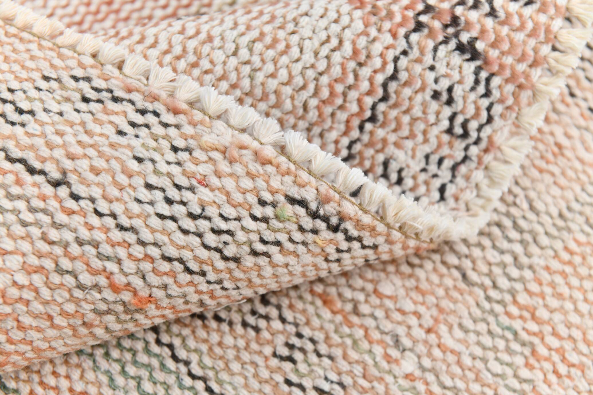 Blush Pink Muted Turkish Vintage Handmade Wool Carpet Rug, 191x316 Cm