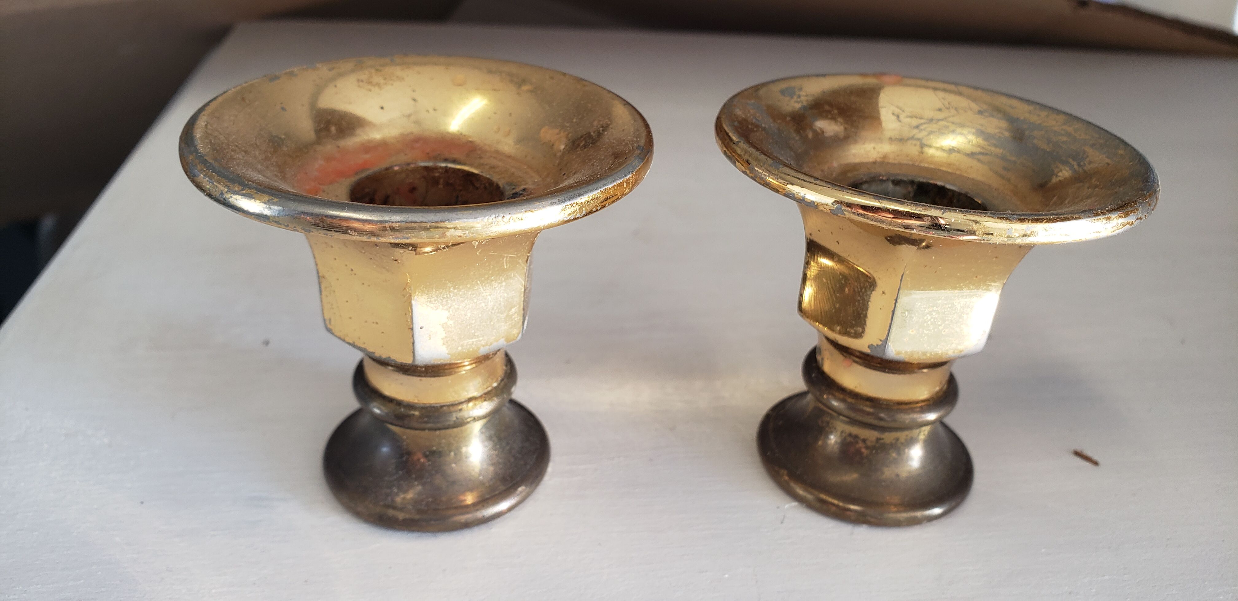 Brass candlestick the pair