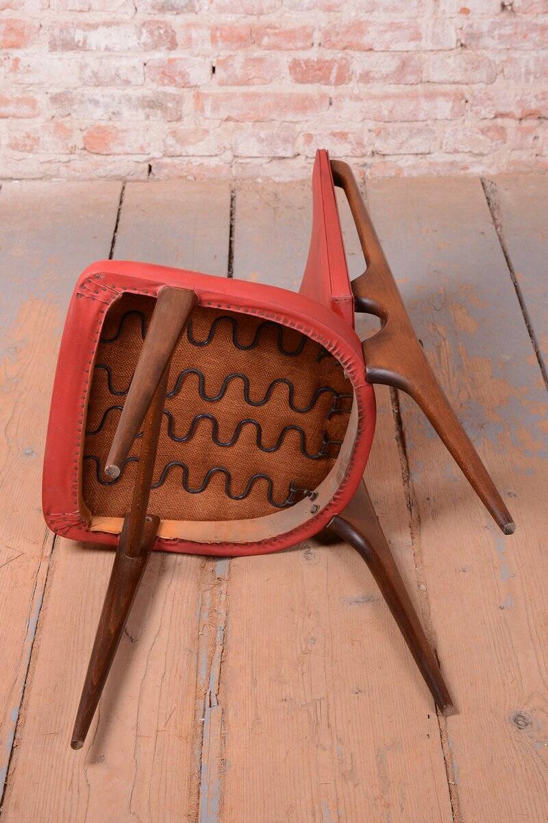 Vintage French Art Deco Chairs by Jules Leleu for Stella, 1940s, Set of 6