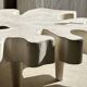 Très grande table basse en manguier blanchi plateau organique D:140cm