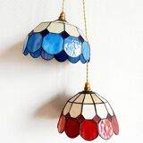 Pair of Art Deco Tiffany style pendant lights