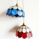 Pair of Art Deco Tiffany style pendant lights