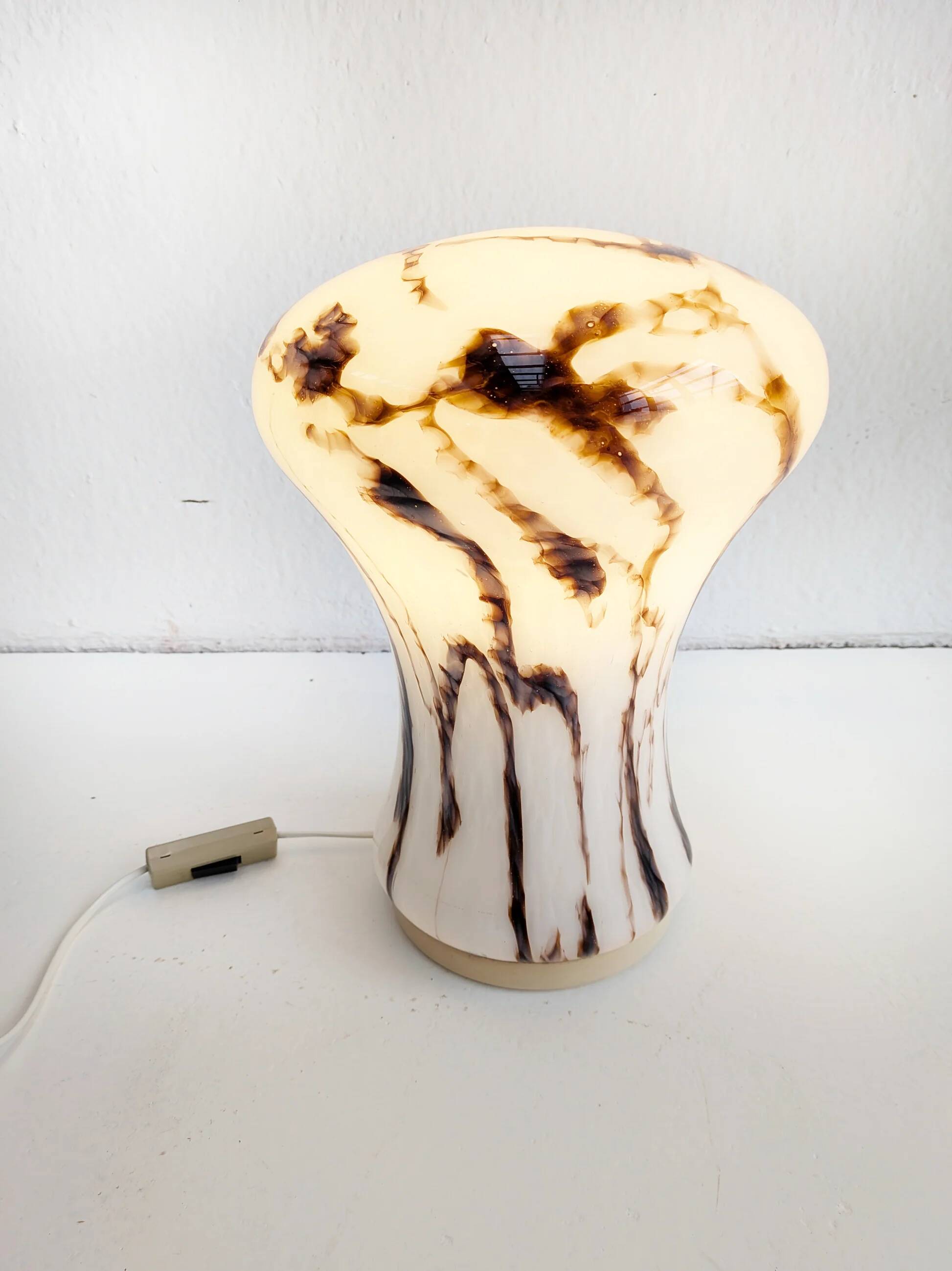 Marble effect table lamp by Ivan Jakeš for Sklarny Rapotin 1960s