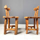 Set of 6 sculptural brutalist dining chairs, 1960s