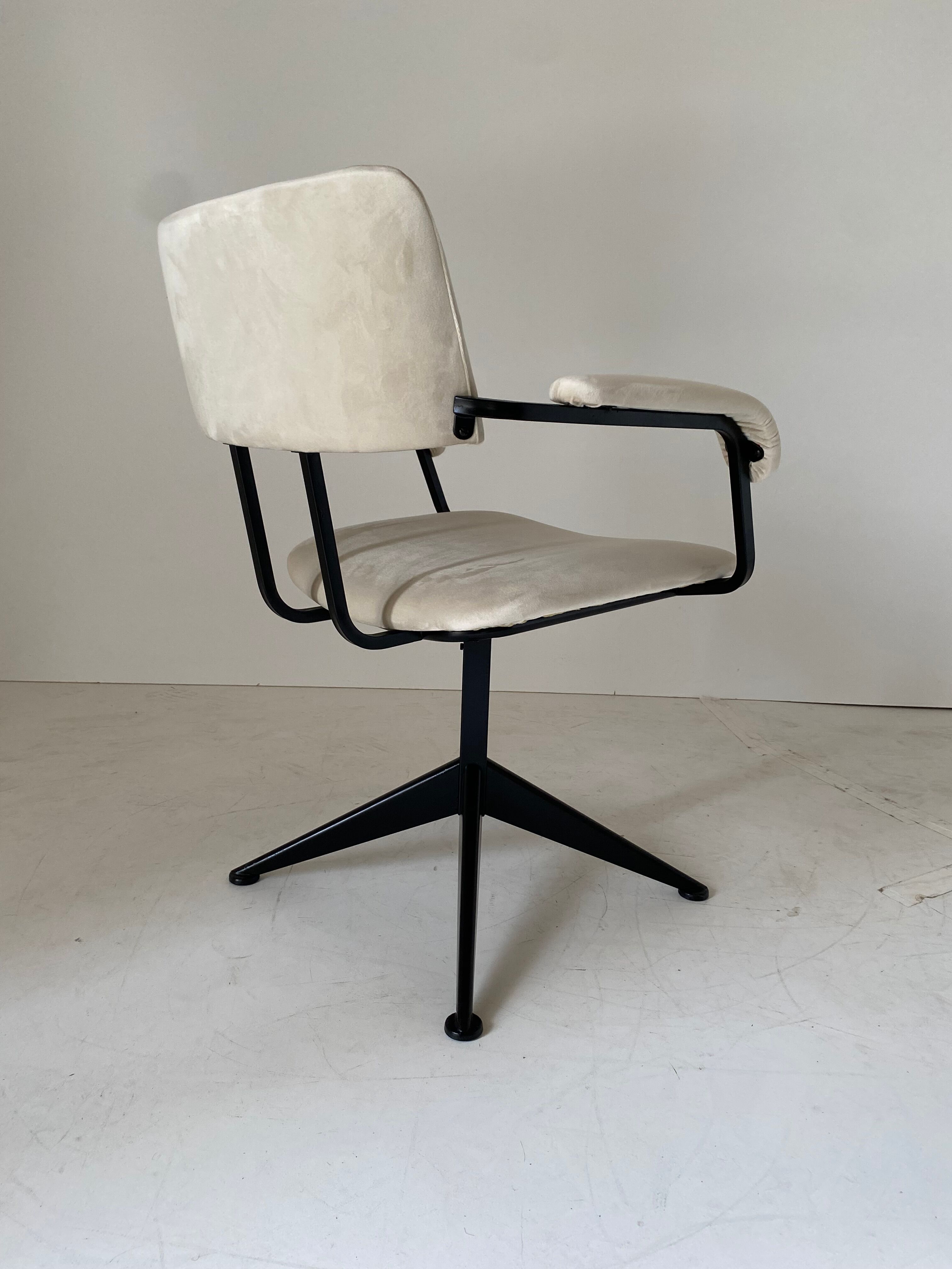 1960s vintage swivel velvet desk chair