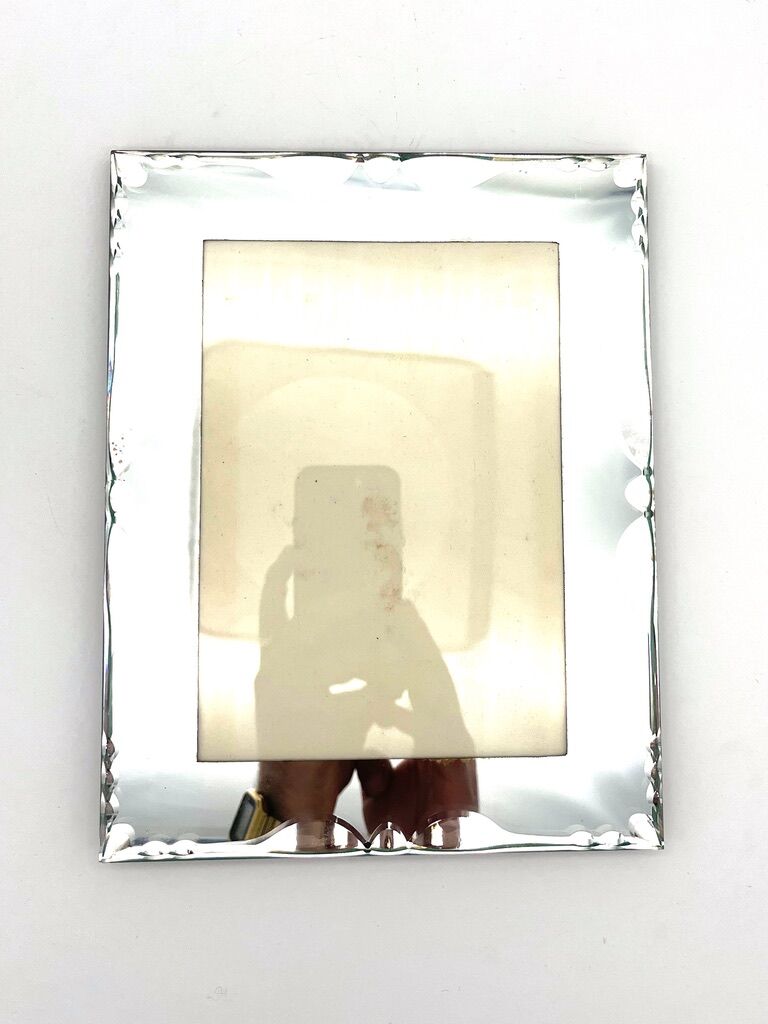 Cadre photo miroir, maison Harbé, taillé main, 1950's