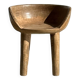 Chaise quadripode assise ronde à petit dossier en manguier naturel monoxyle