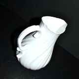 Antique Sarreguemines porcelain pitcher, plain Viennese pattern