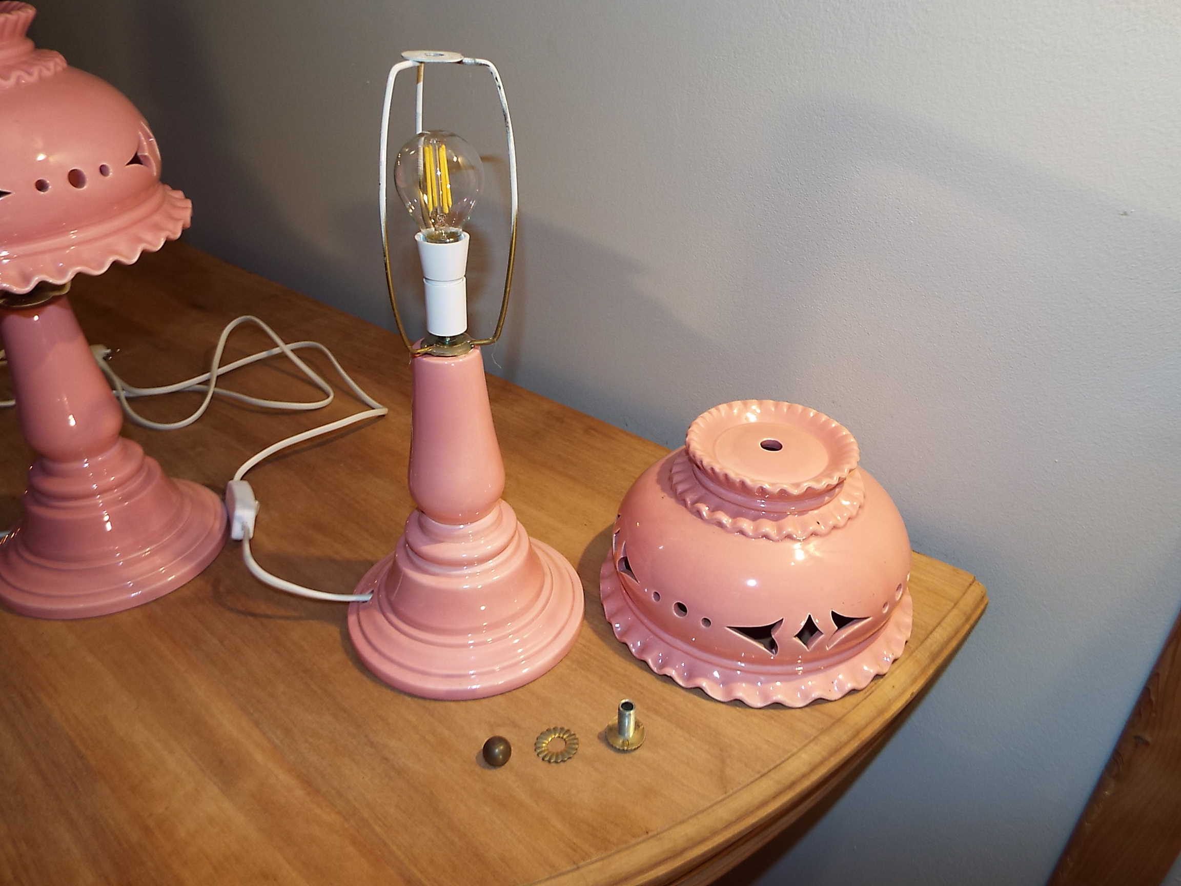 Pair of ceramic lamps