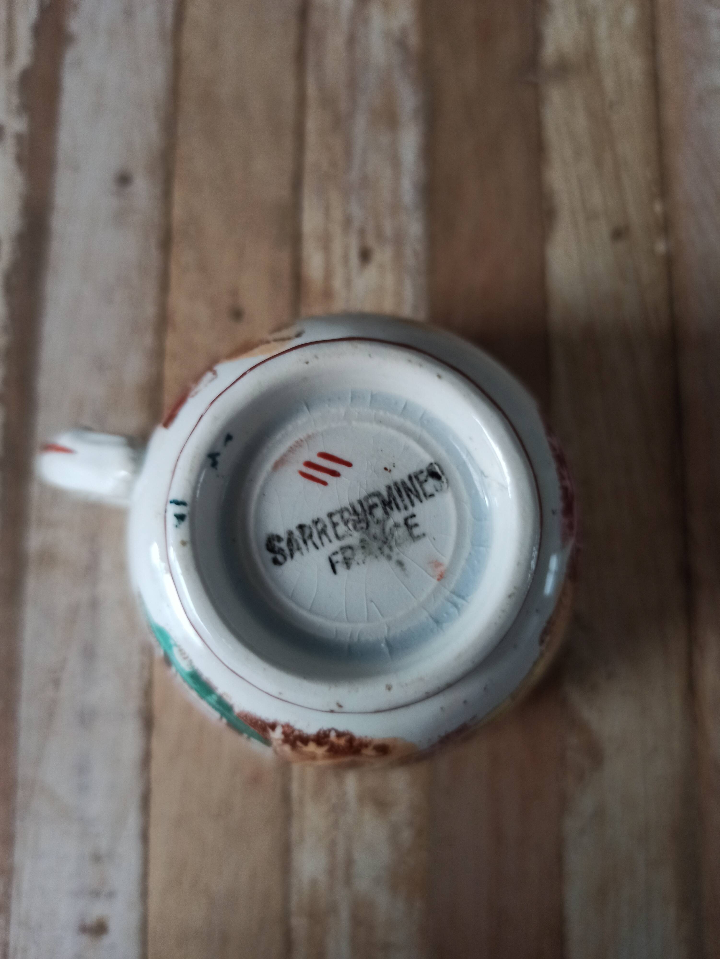 Sarreguemines porcelain cups