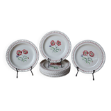 Set of 10 half-porcelain Lunéville dessert plates