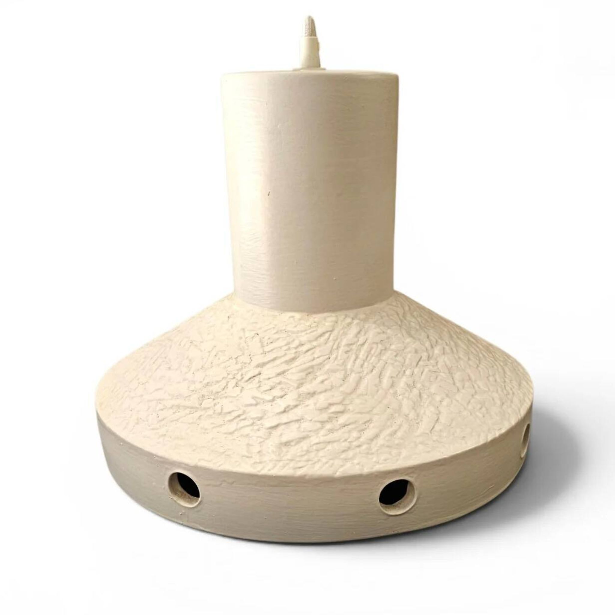 Matte glazed ceramic hanging lamp/ 1970s
