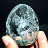 Fabergé egg in crystal engraved "butterfly" faberge modern russia 6.5cm