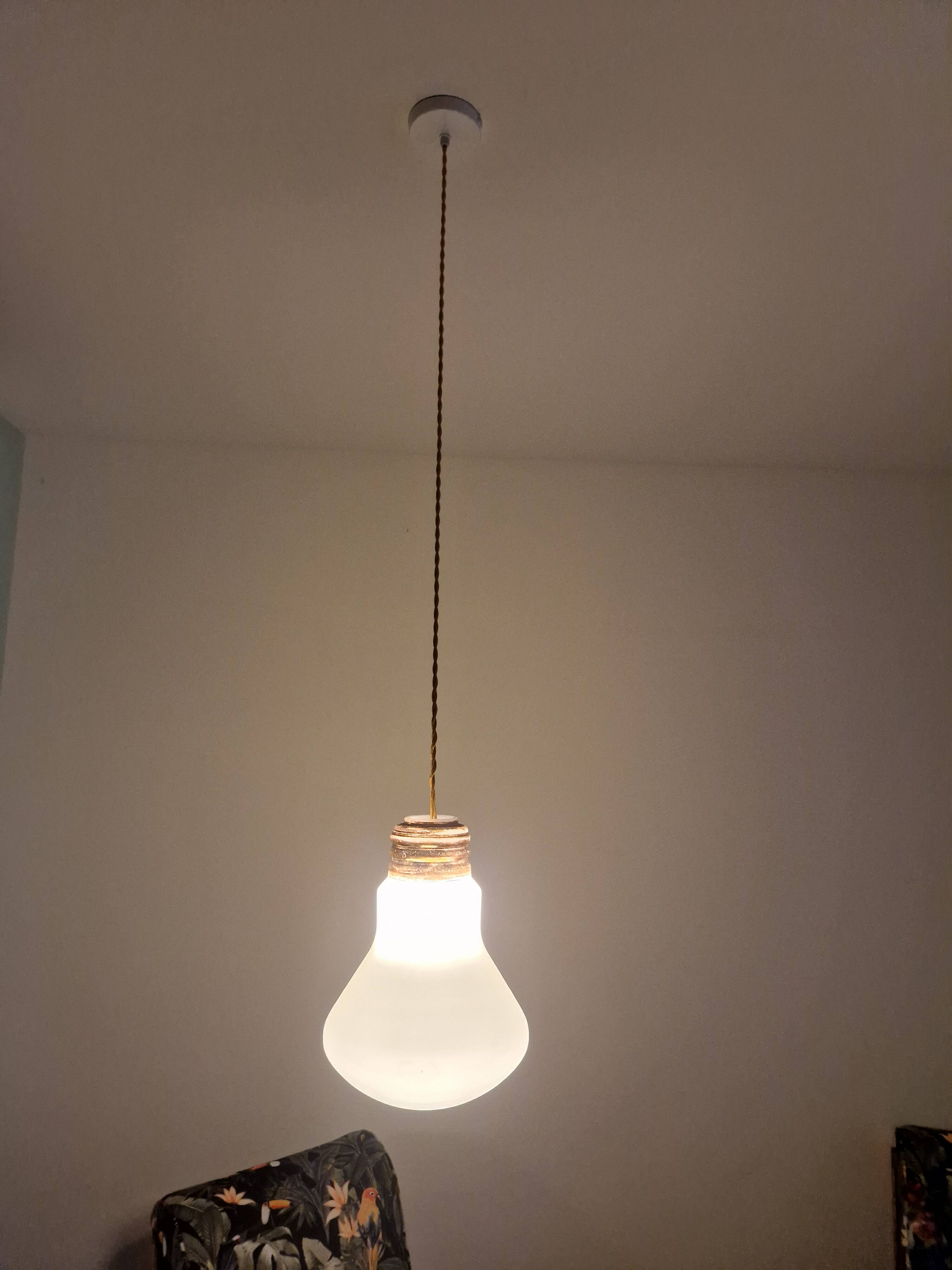 White opaline pendant light – workshop charm and old-world softness