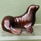 Phoque en bois tendre, patine acajou