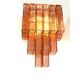 Luxury Italian Amber-Rosè “Squared” Murano Glass Gold Wall Sconces -Set of