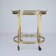 Small Mid-Century Italian Brass Bar Cart with Removable Tray, 1950s