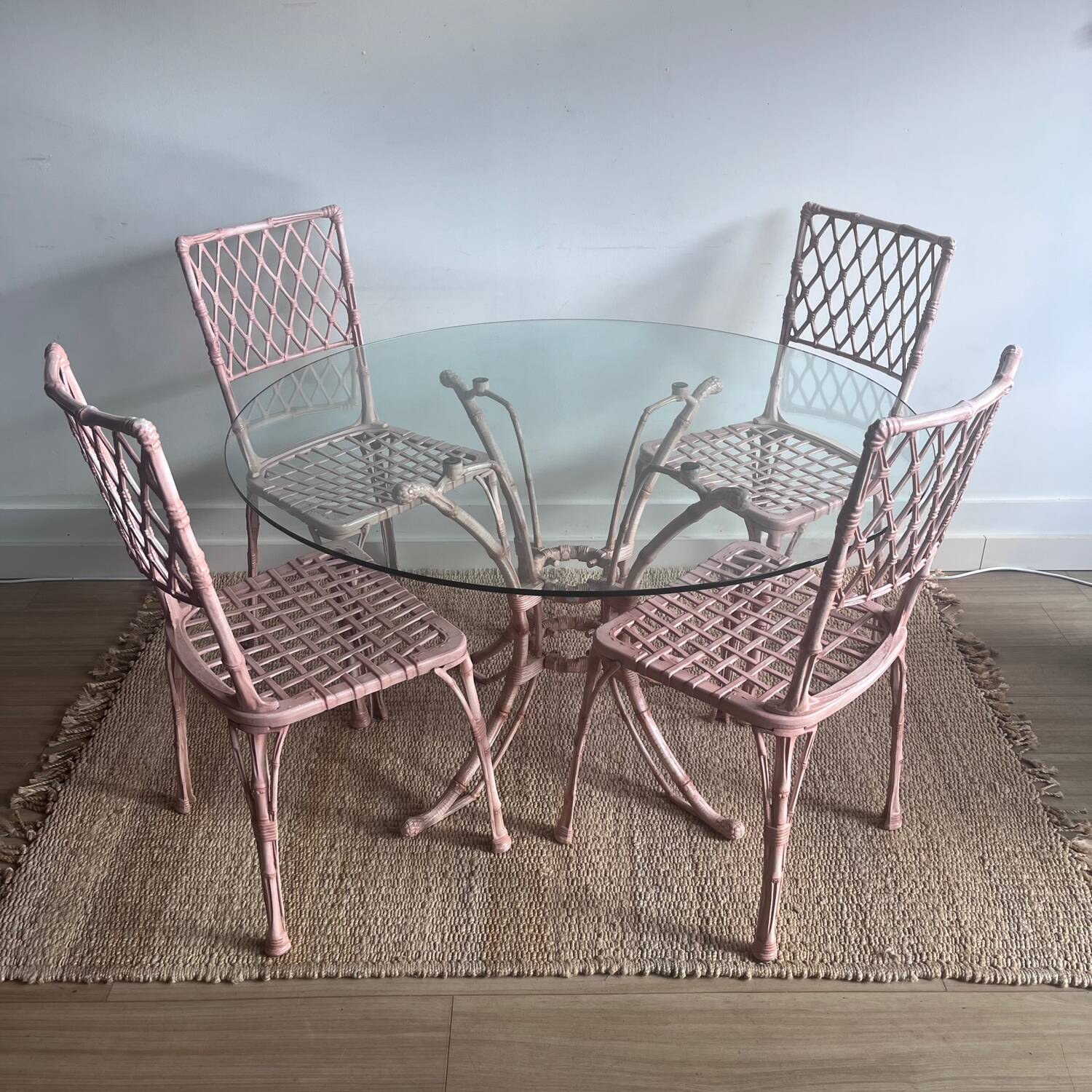 ‘Faux Bamboo garden set table and 4 chairs