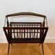 Folding wood and brass magazine rack by Cesare Lacca – Italy, 1950s