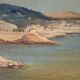 Ancient painting, Mediterranean landscape signed