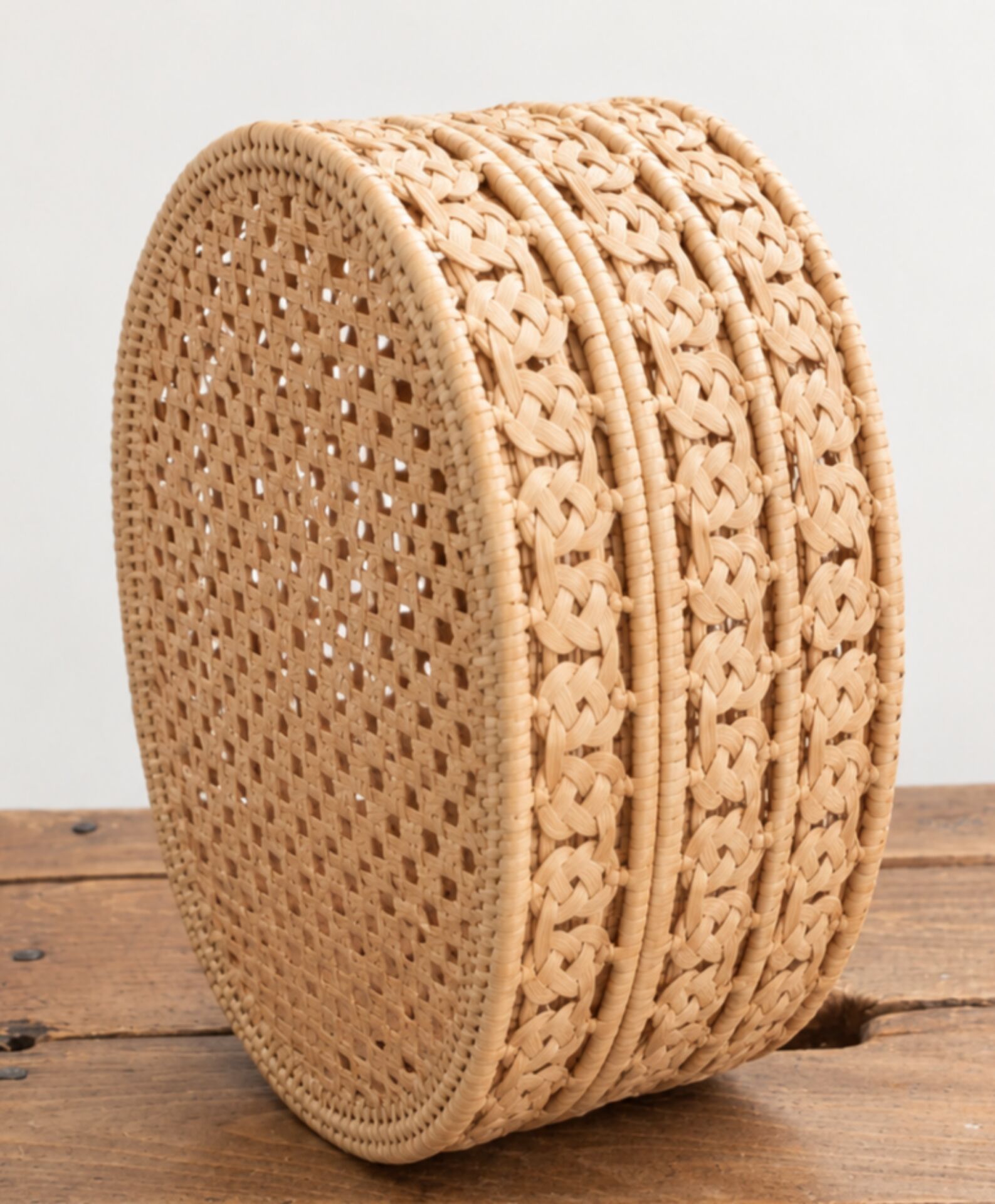 Vintage woven rattan box, case