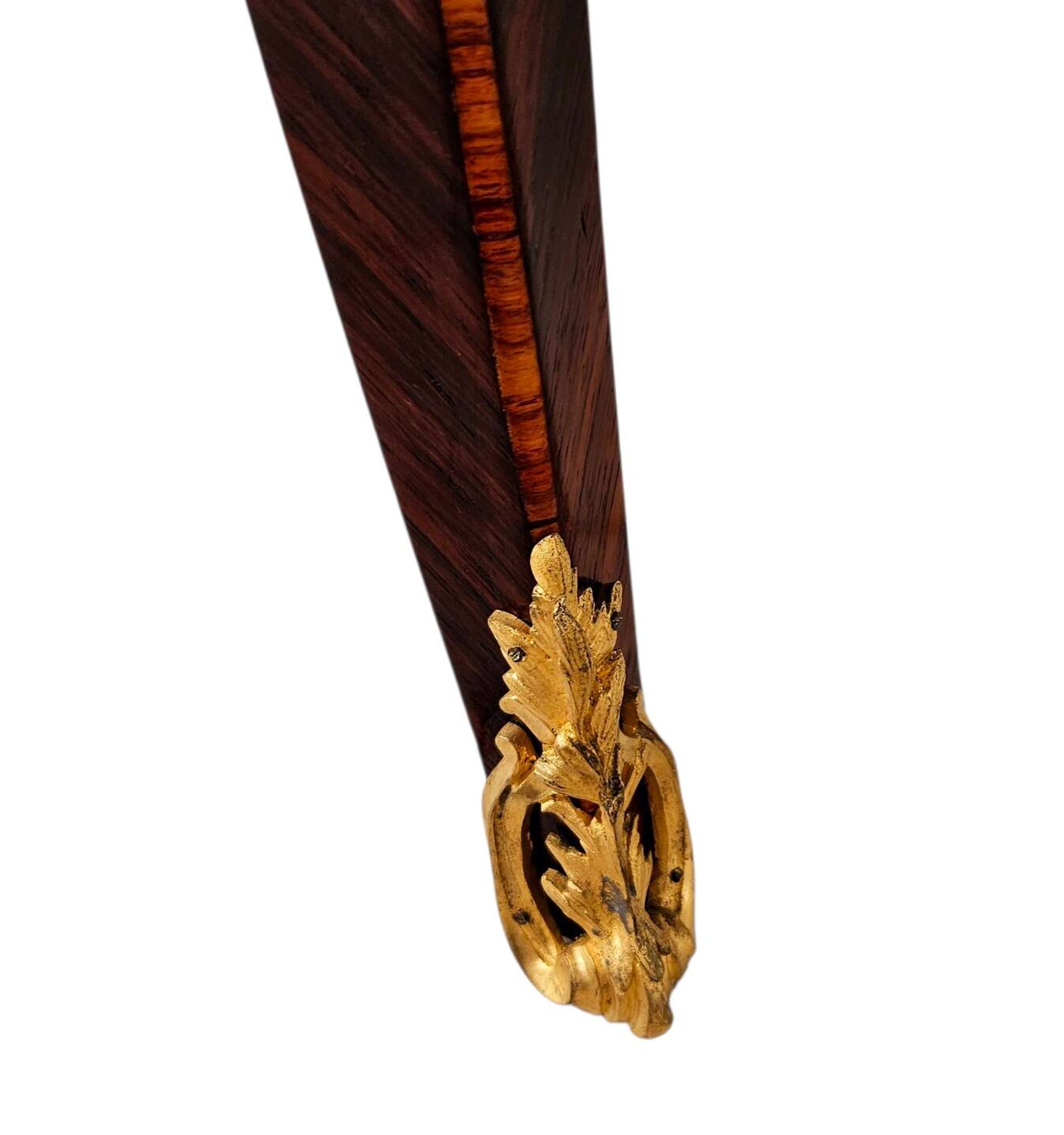 Marquetry and gilded bronze desk signed rinck in paris