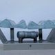 Lot of 3 J. T. Kalmar Sconces Light Wall Mounted Brutalist Mid Century  - 2 pieces are 25cm X 12 cm