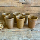 6 stoneware cups Digoin France