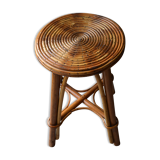 Tabouret rotin vintage 1960