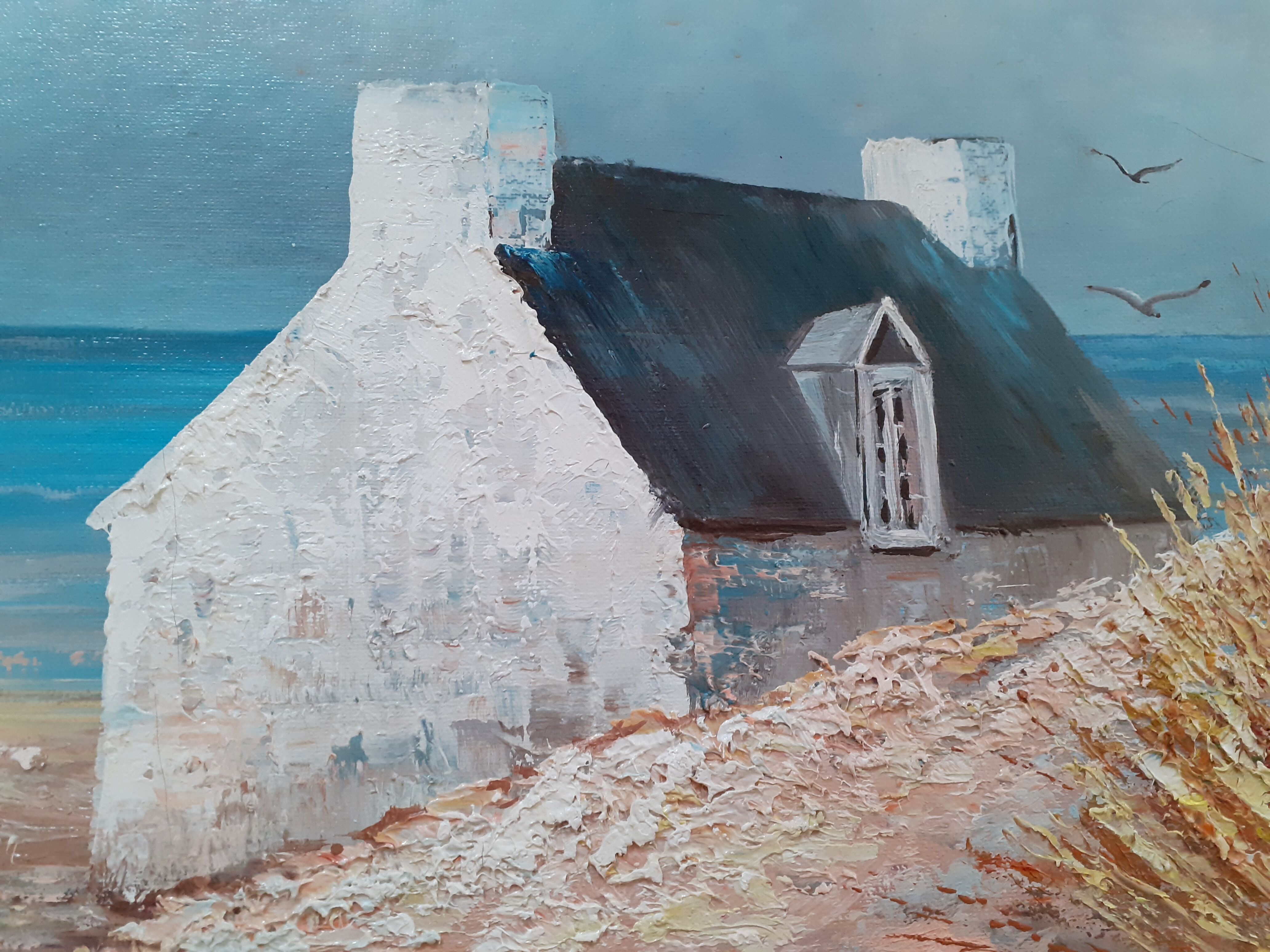 Painting breton landscape signed nedelec