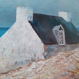 Painting breton landscape signed nedelec