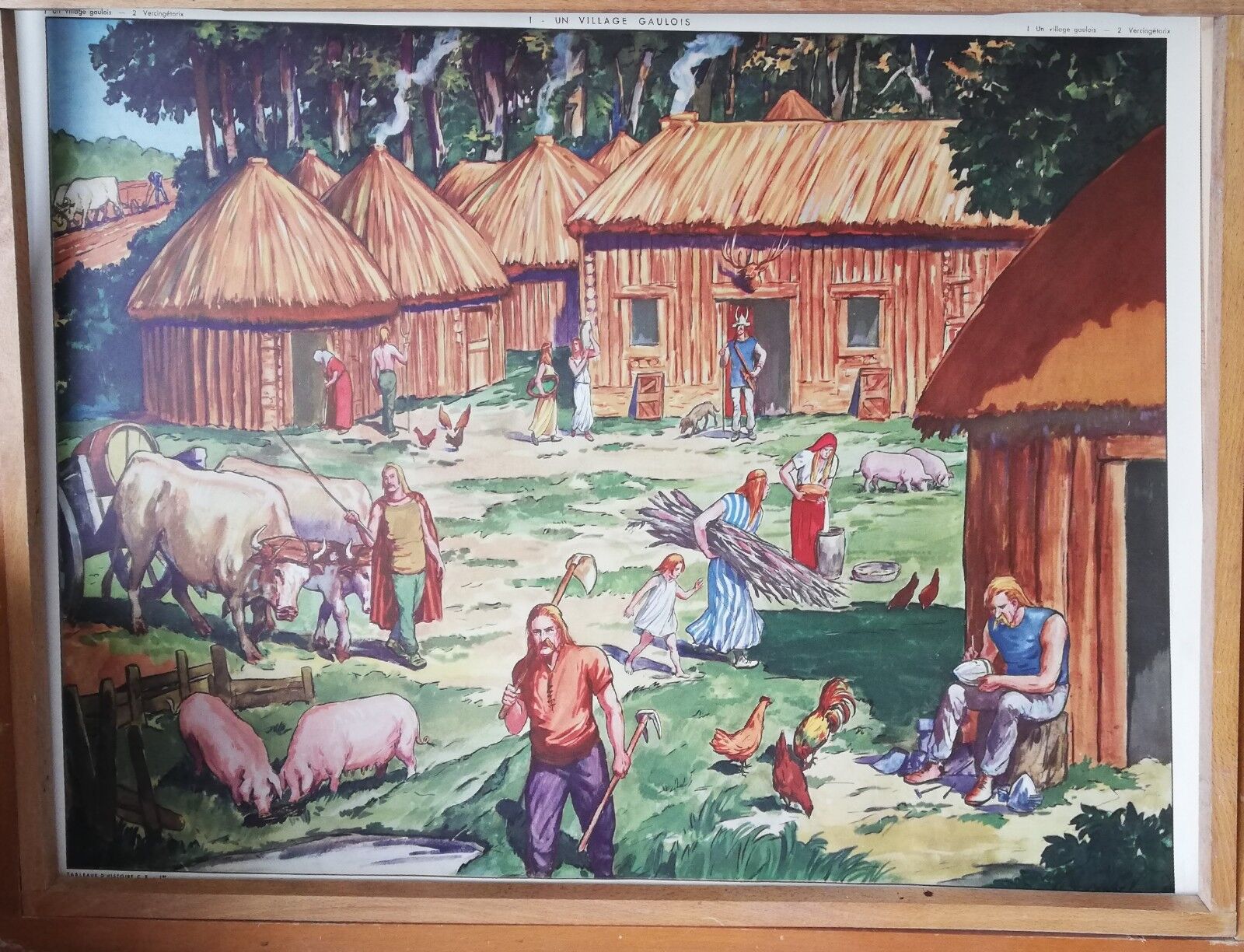 Wooden frame for old Rossignol school posters