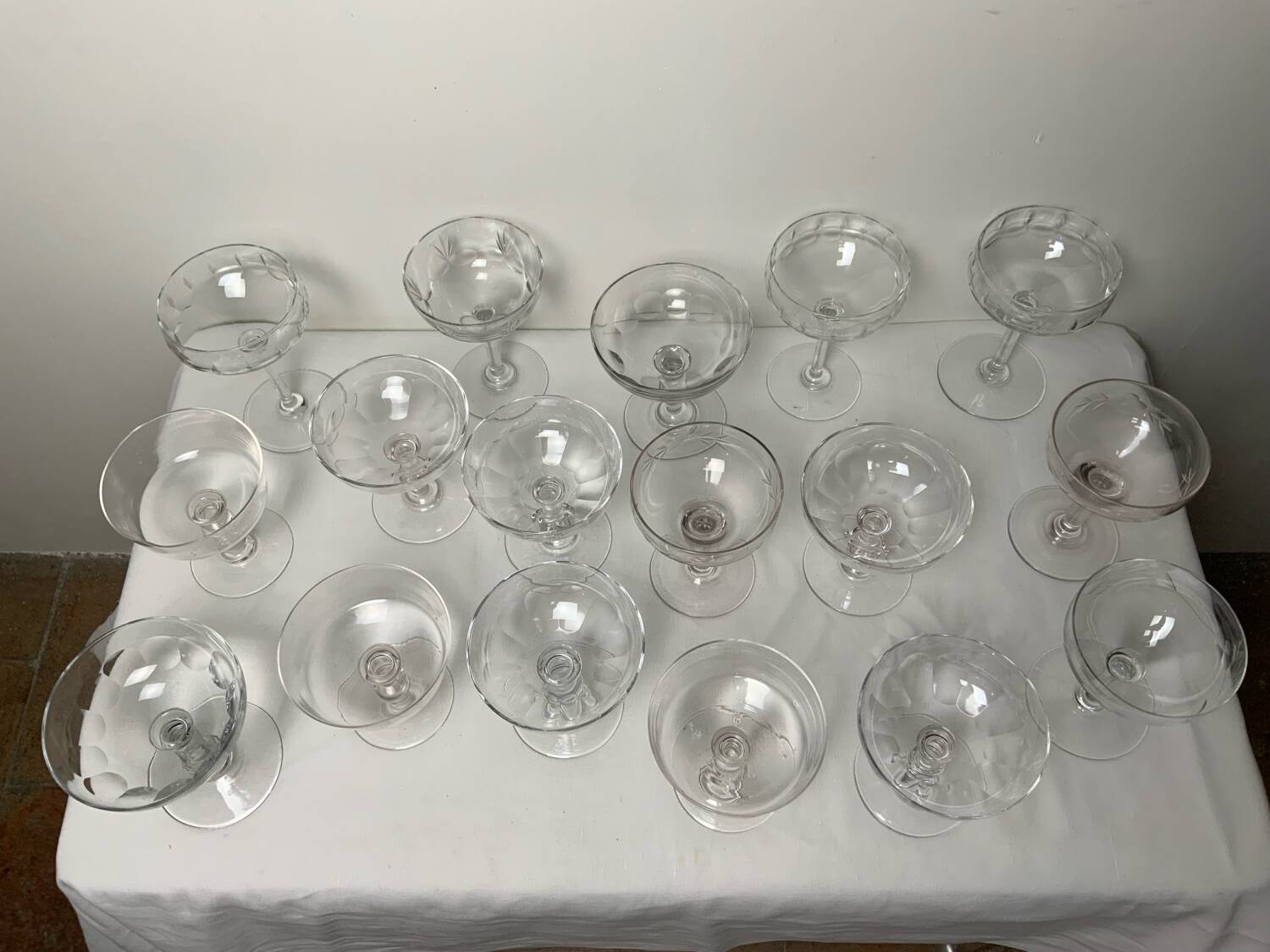 Antique champagne glasses