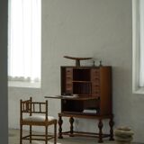 Modern Danish secretary, unique handmade oak, mid-20th century.