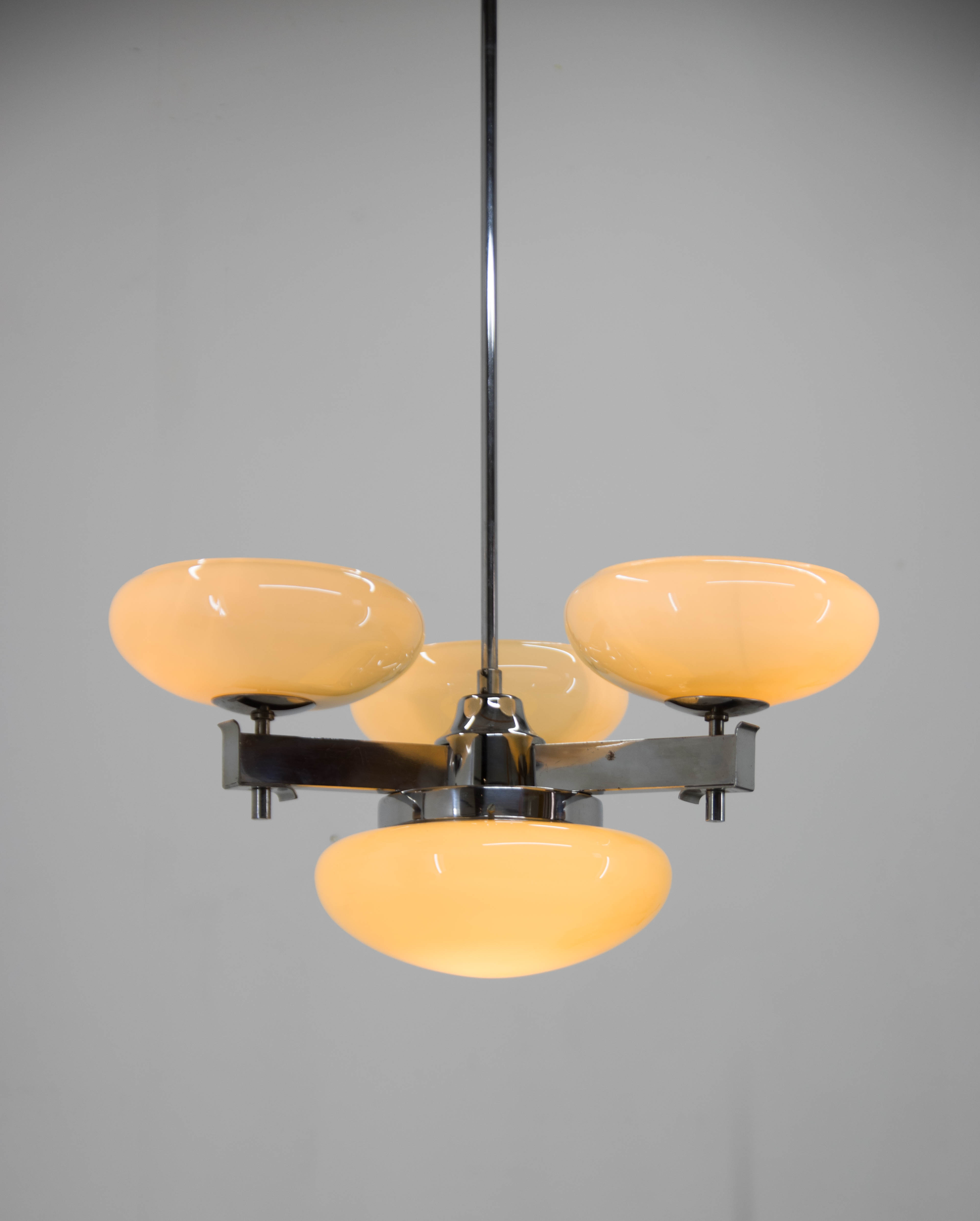 Art deco chandelier by zukov, 1940s