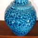 Vase signed blue modernist ceramic bottle bouhey 1973