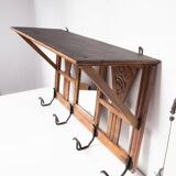 Antique French coat rack with mirror in art deco style circa 1930