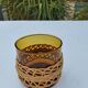 Set de 6 verres ambrés et rotin