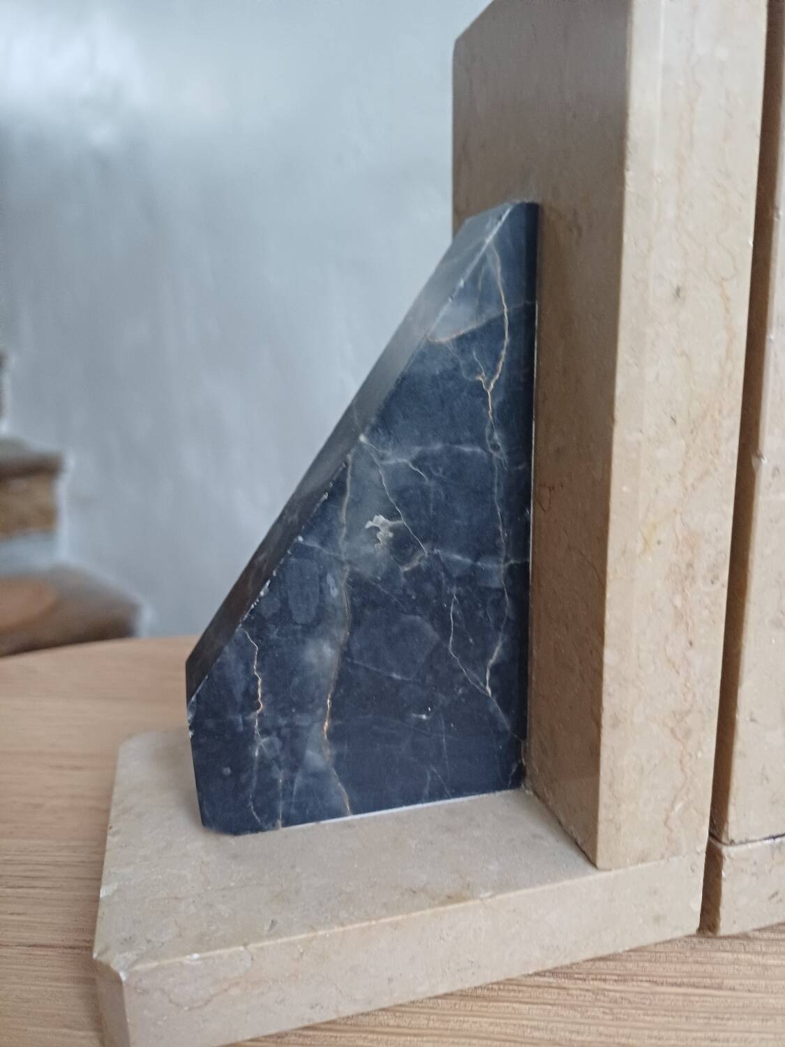 2 Stone Bookends – Art Deco Minimalist Design, France, c. 1930s–1950s