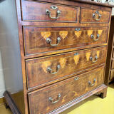 19th century Georgian style commode in end-grain wood marquetry.