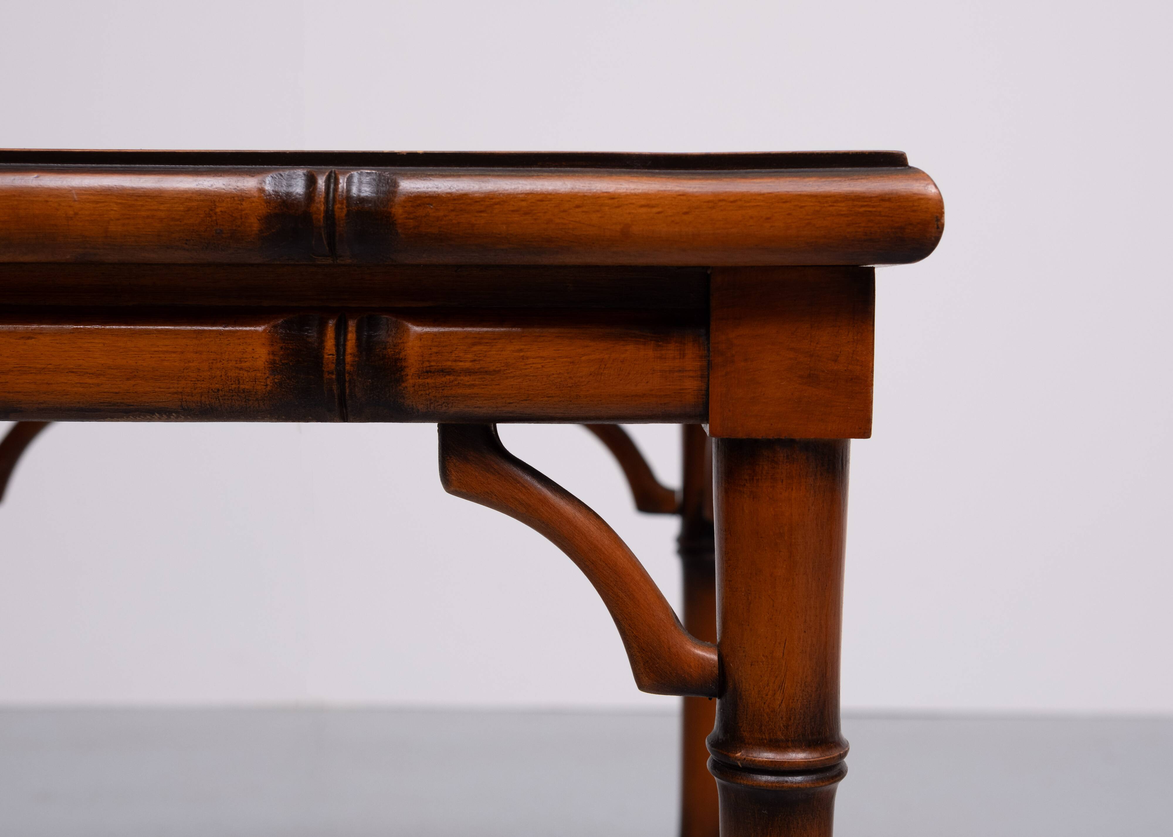 Faux Bamboo Cherry Wood sofa tables 1970s England