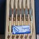 Vintage Box 6 Laguiole Table Knives Ivory Handles Gold Bolsters
